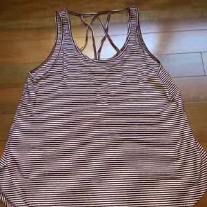 Red and white striped tank